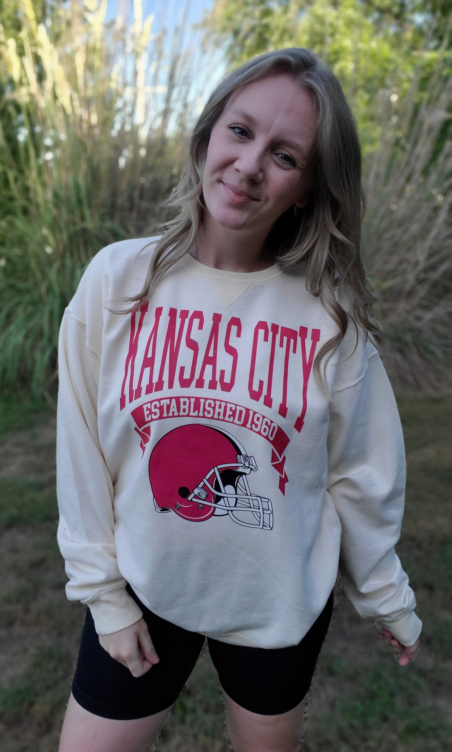 KANSAS CITY EST. 1960 Ivory Crewneck Sweatshirt