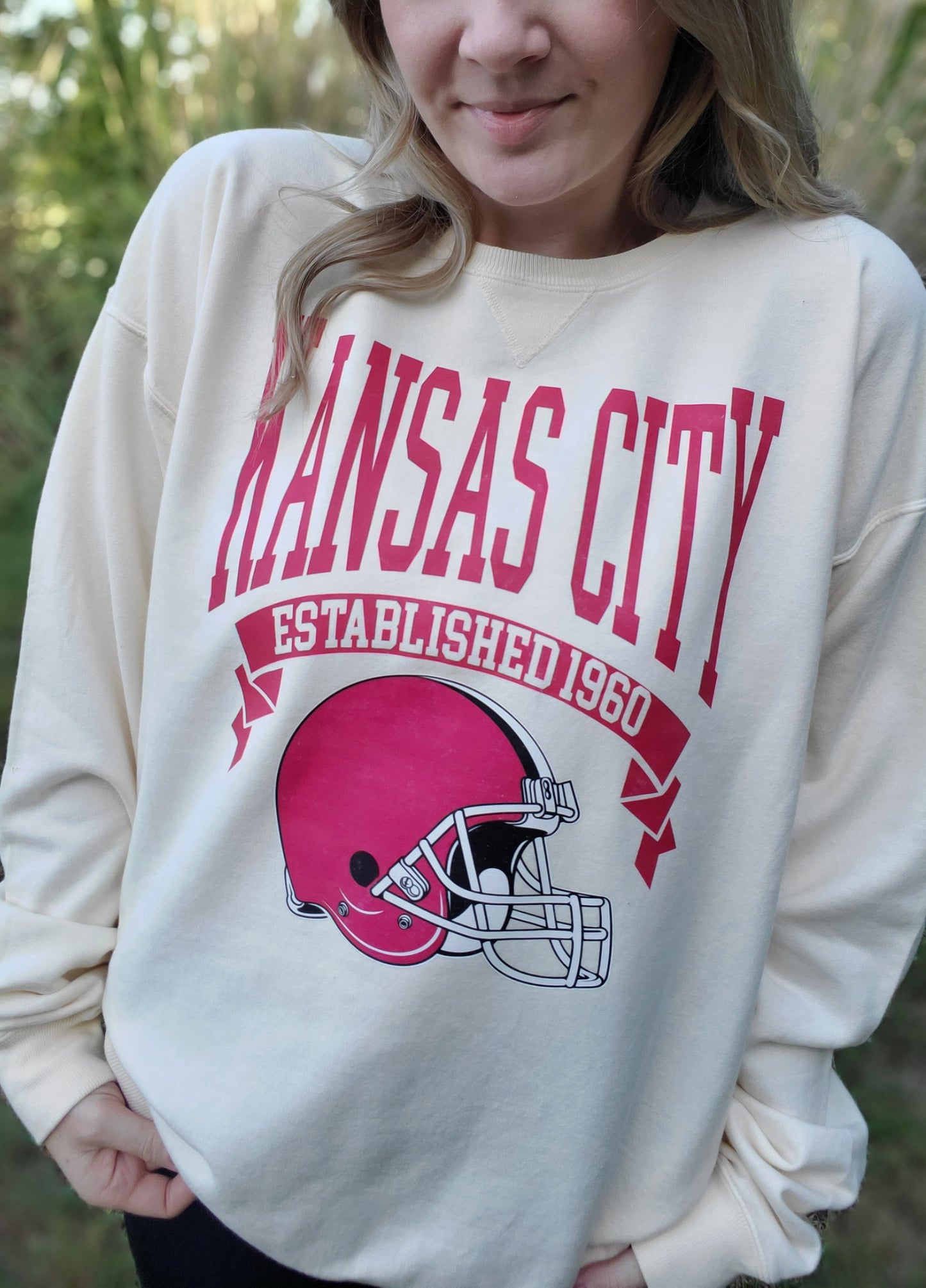 KANSAS CITY EST. 1960 Ivory Crewneck Sweatshirt