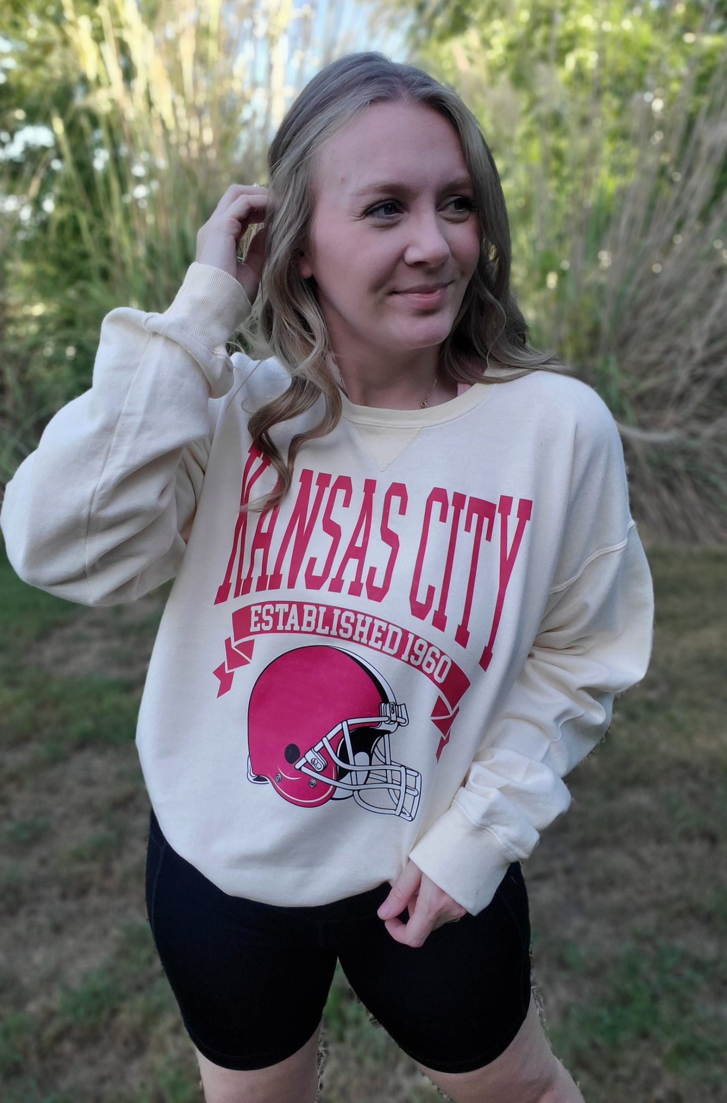 KANSAS CITY EST. 1960 Ivory Crewneck Sweatshirt