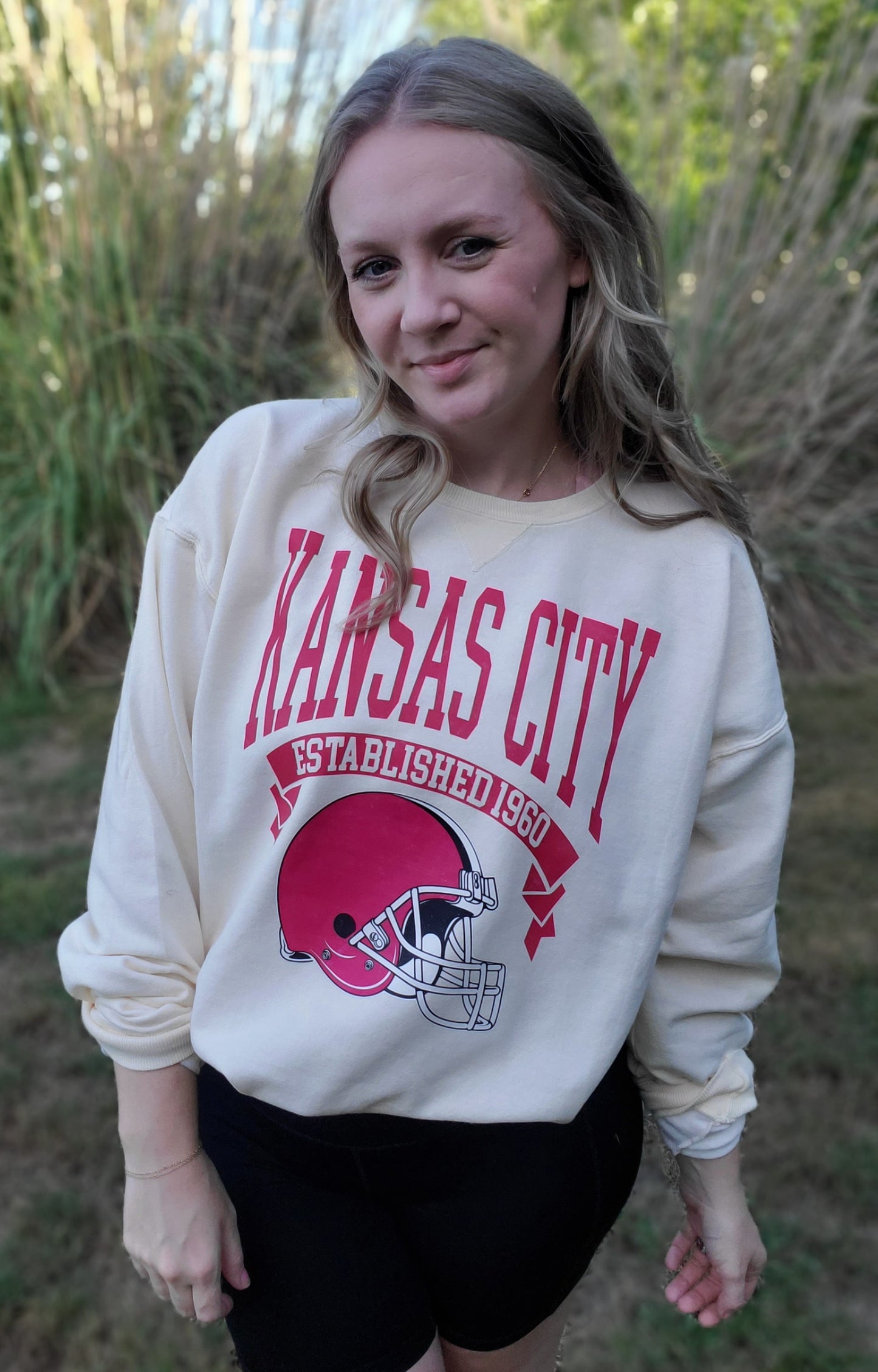 KANSAS CITY EST. 1960 Ivory Crewneck Sweatshirt