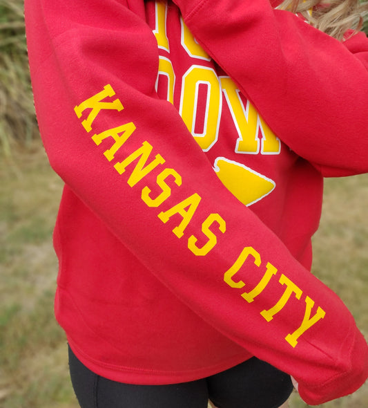 TOUCHDOWN ARROWHEAD *PUFF* Red Crewneck Sweatshirt (ADULT)