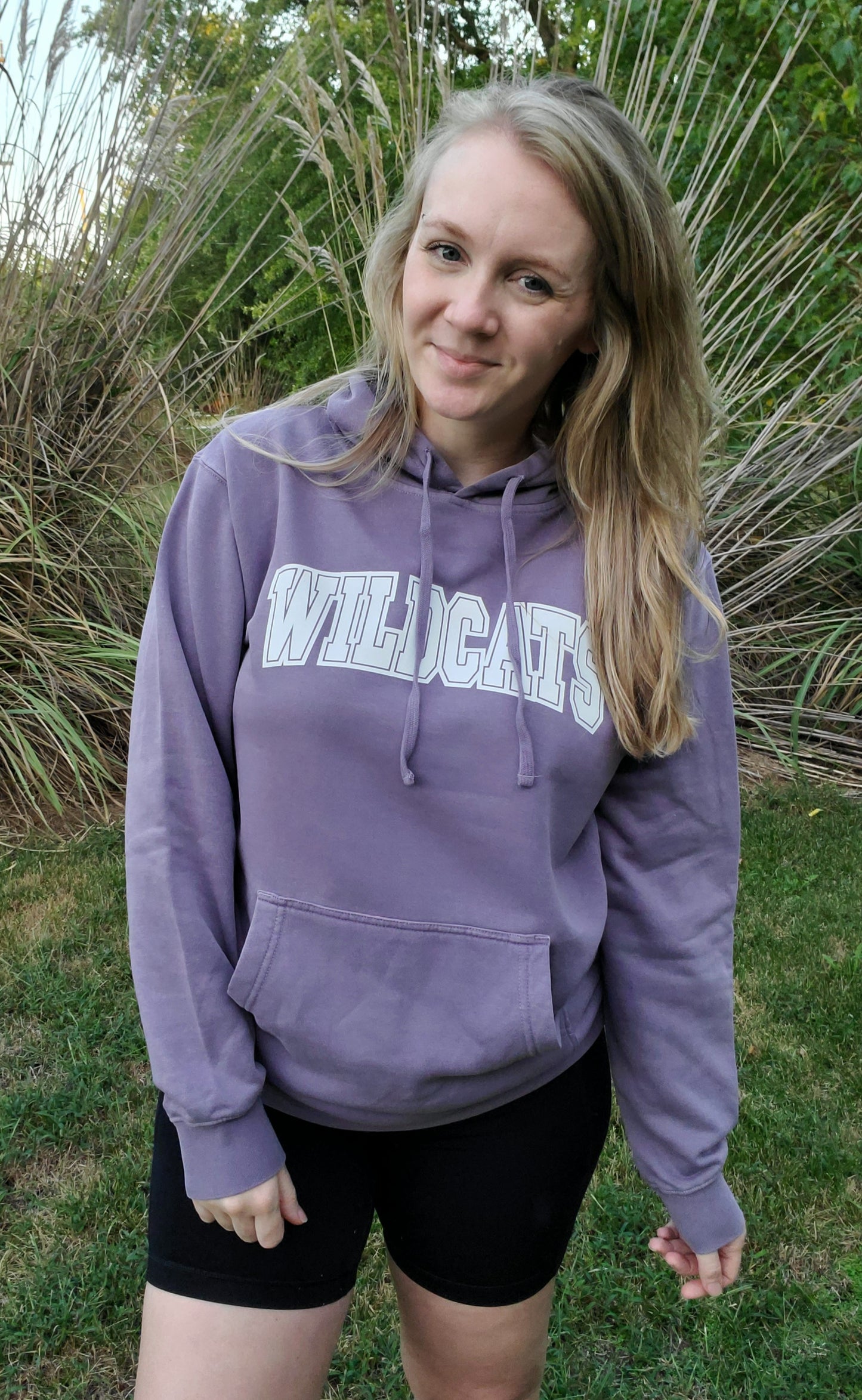 WILDCATS VARSITY Mineral Wash Plum Hooded Sweatshirt