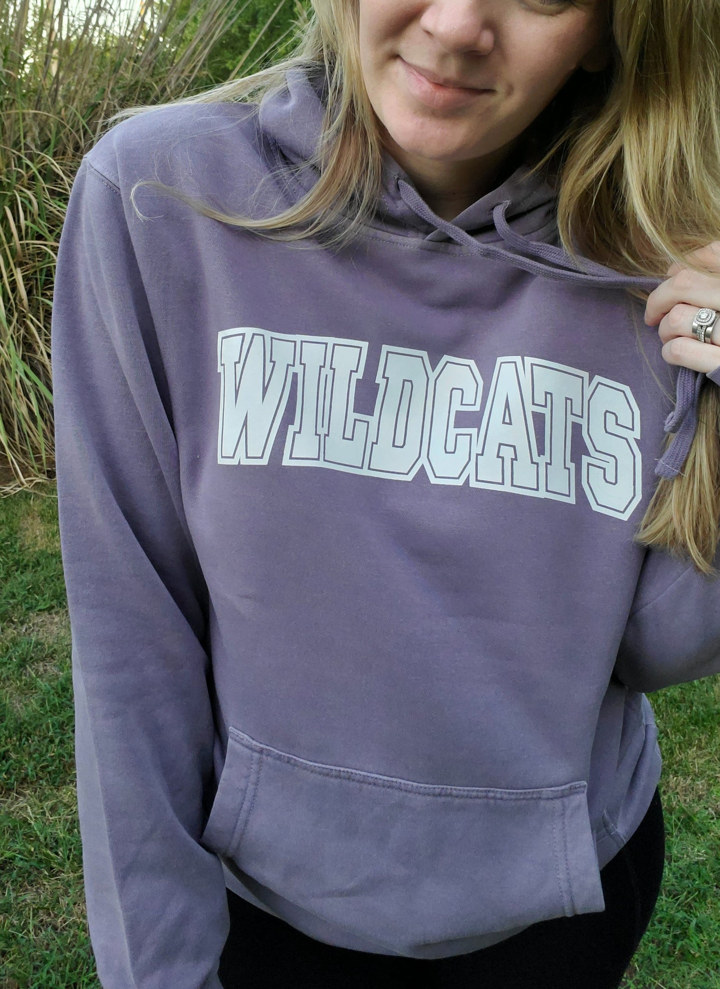 WILDCATS VARSITY Mineral Wash Plum Hooded Sweatshirt