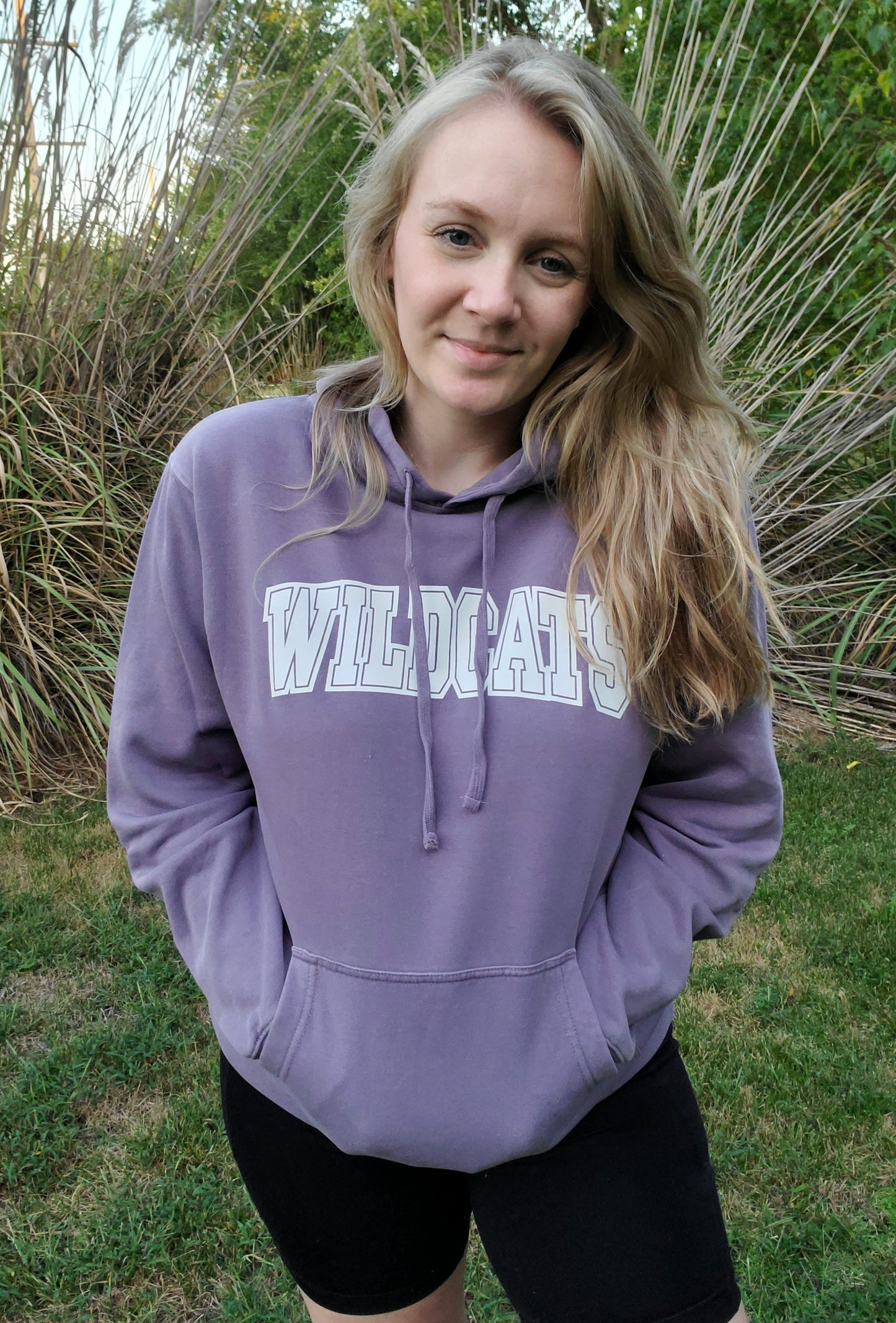 WILDCATS VARSITY Mineral Wash Plum Hooded Sweatshirt