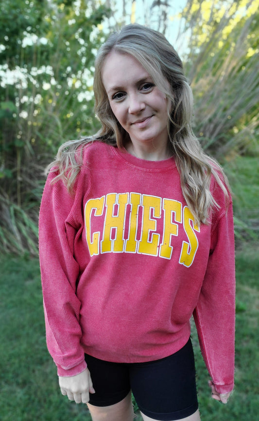 Vintage NFL (RUSSELL Athletic) - Kansas City 'Chiefs' Crew Neck Sweatshirt 1995 Medium