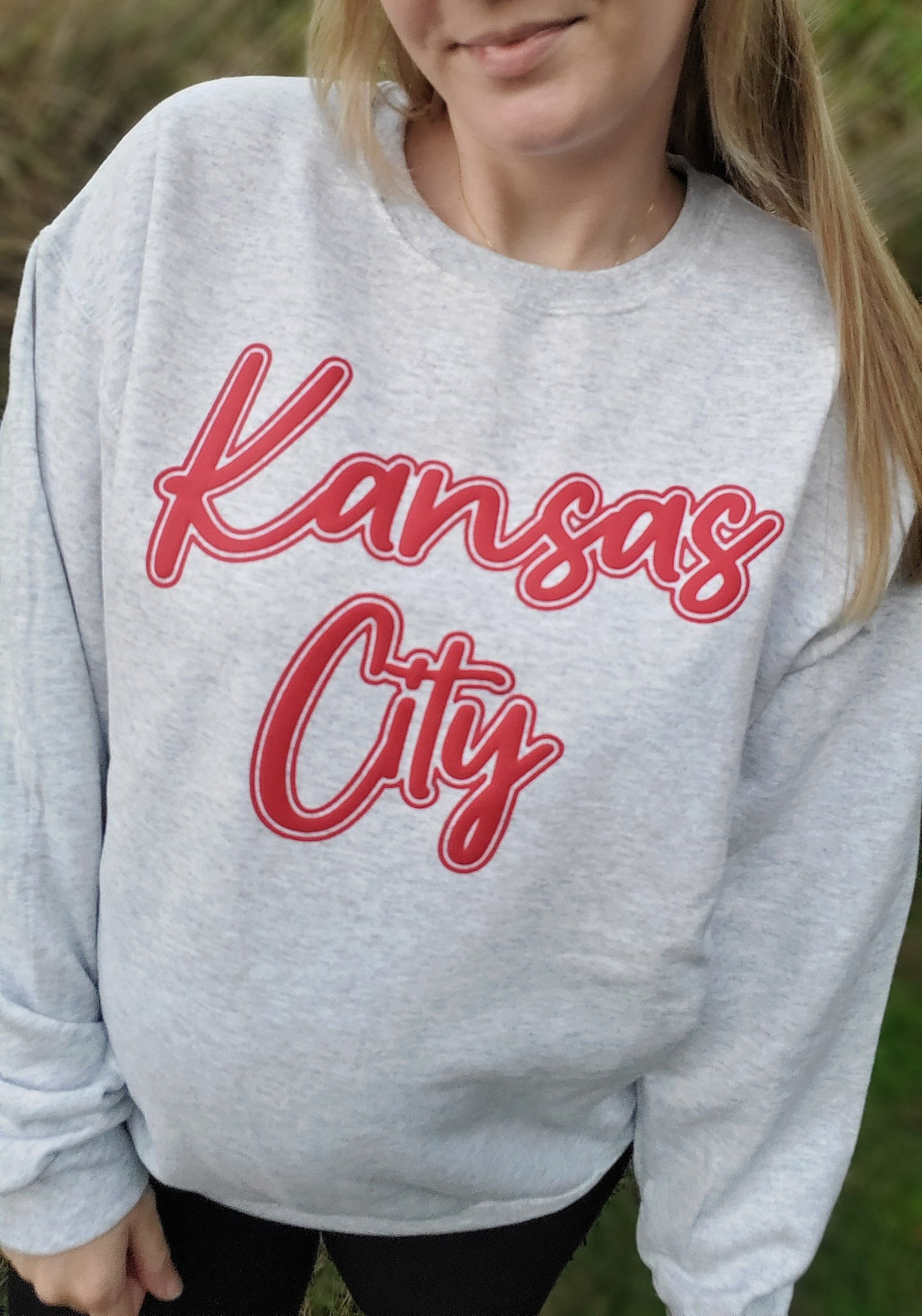 KANSAS CITY Script *PUFF* Ash Crewneck Sweatshirt