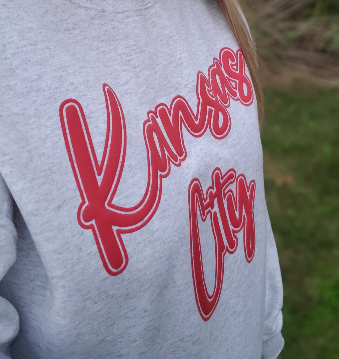 KANSAS CITY Script *PUFF* Ash Crewneck Sweatshirt