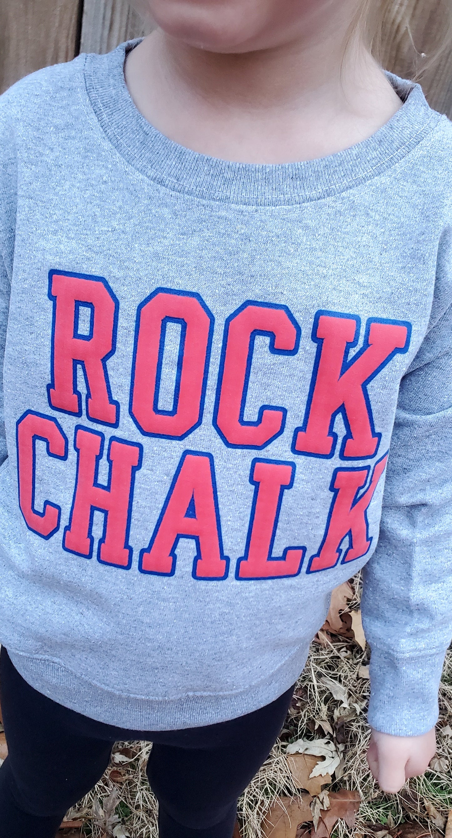 R.C. KANSAS Red/Blue *PUFF* Grey Crewneck Sweatshirt (KIDS)