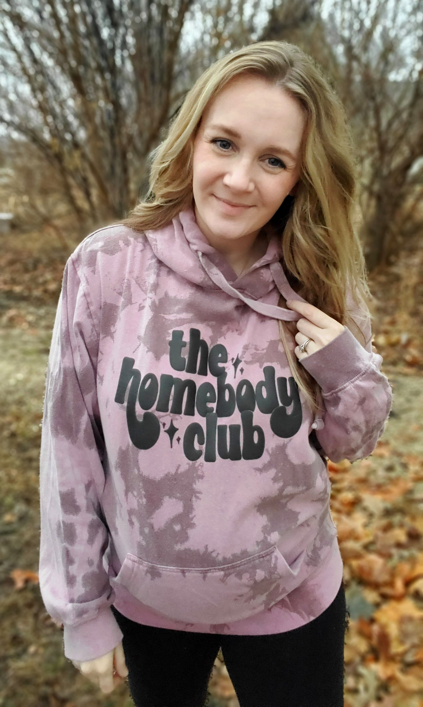 THE HOMEBODY CLUB *PUFF* Mauve Tie-Dye Hoodie