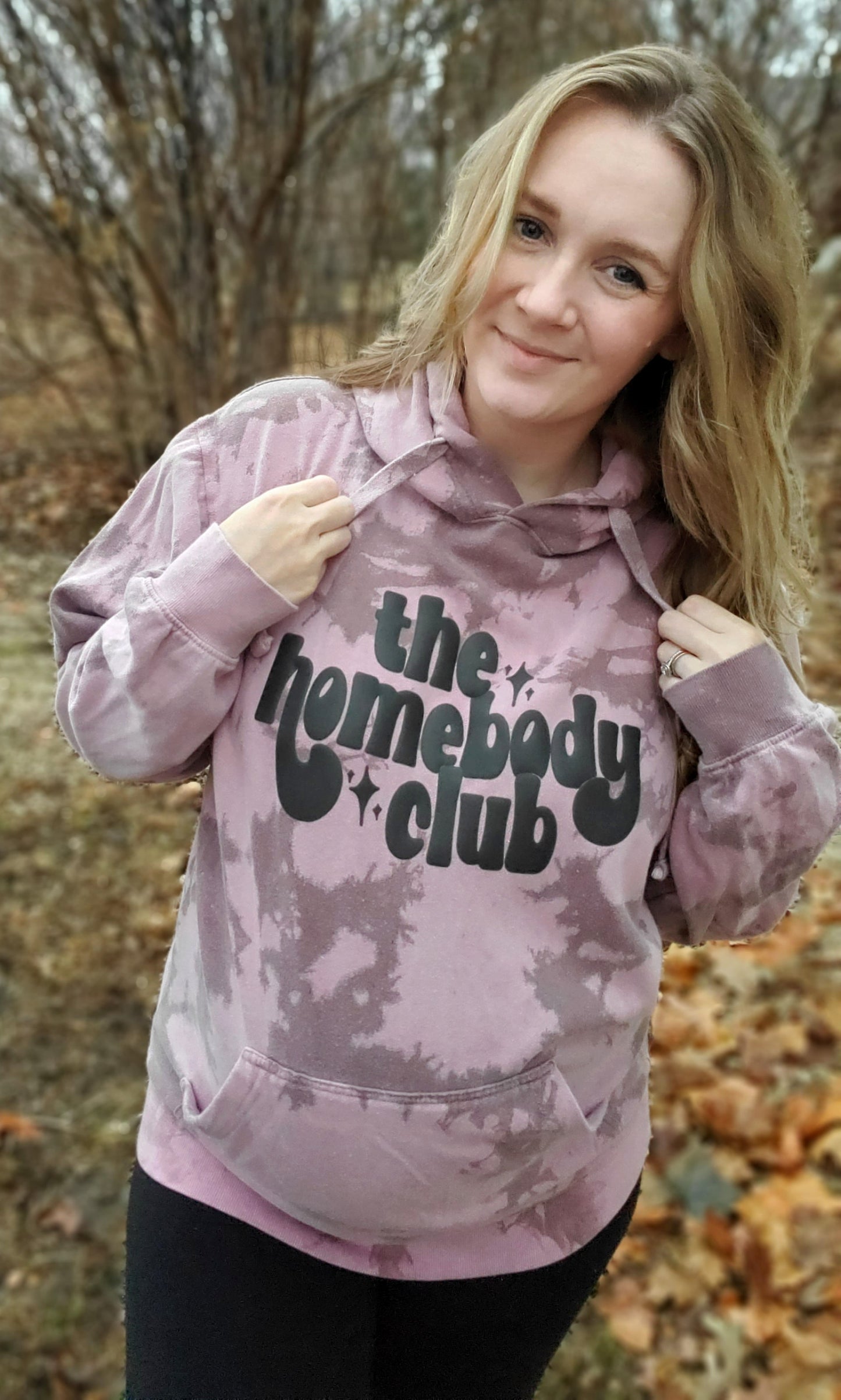 THE HOMEBODY CLUB *PUFF* Mauve Tie-Dye Hoodie