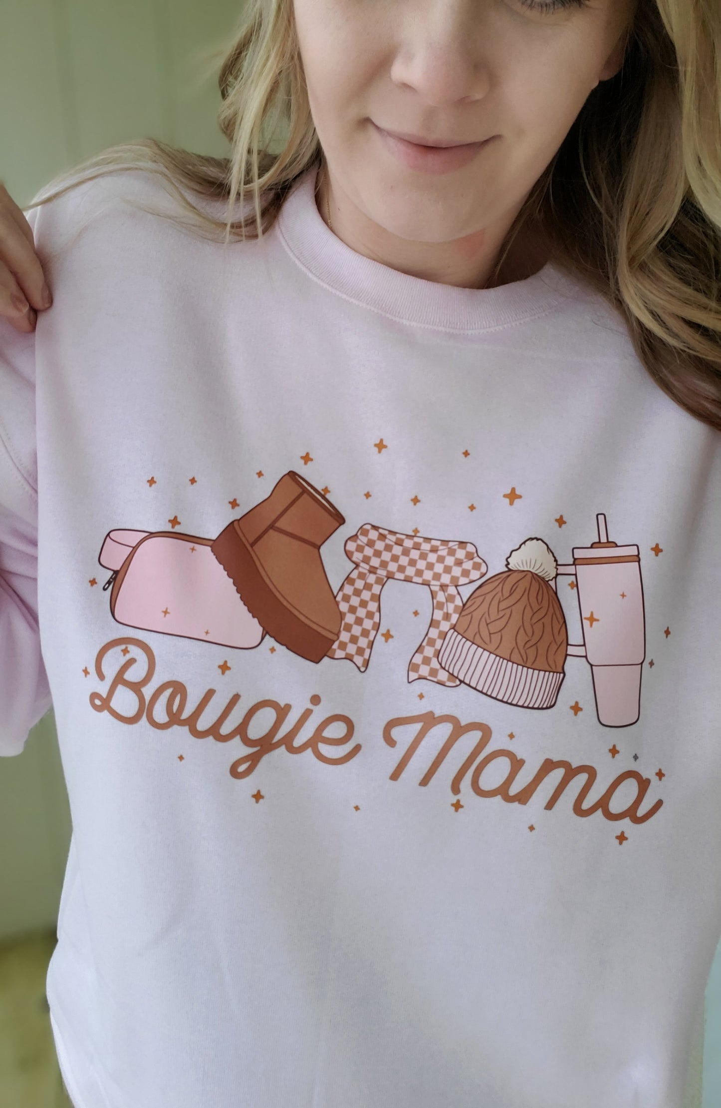 BOUGIE MAMA Pink Crewneck Sweatshirt