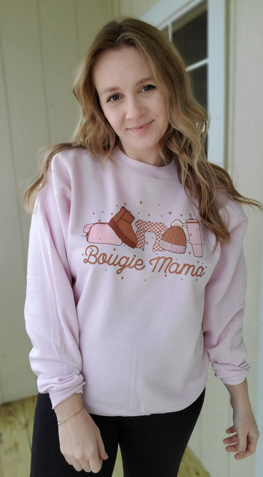 BOUGIE MAMA Pink Crewneck Sweatshirt