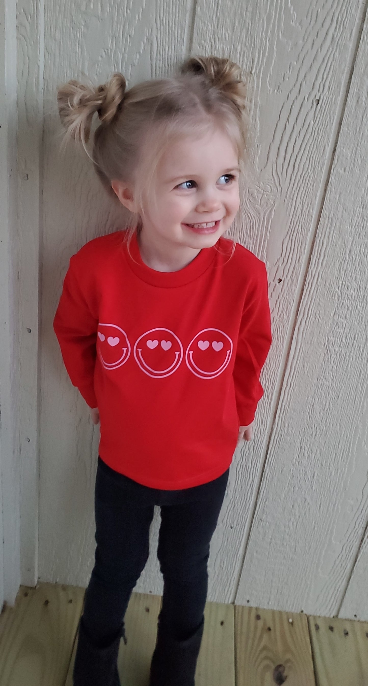 HEART EYES Red Long Sleeve Tee (KIDS)