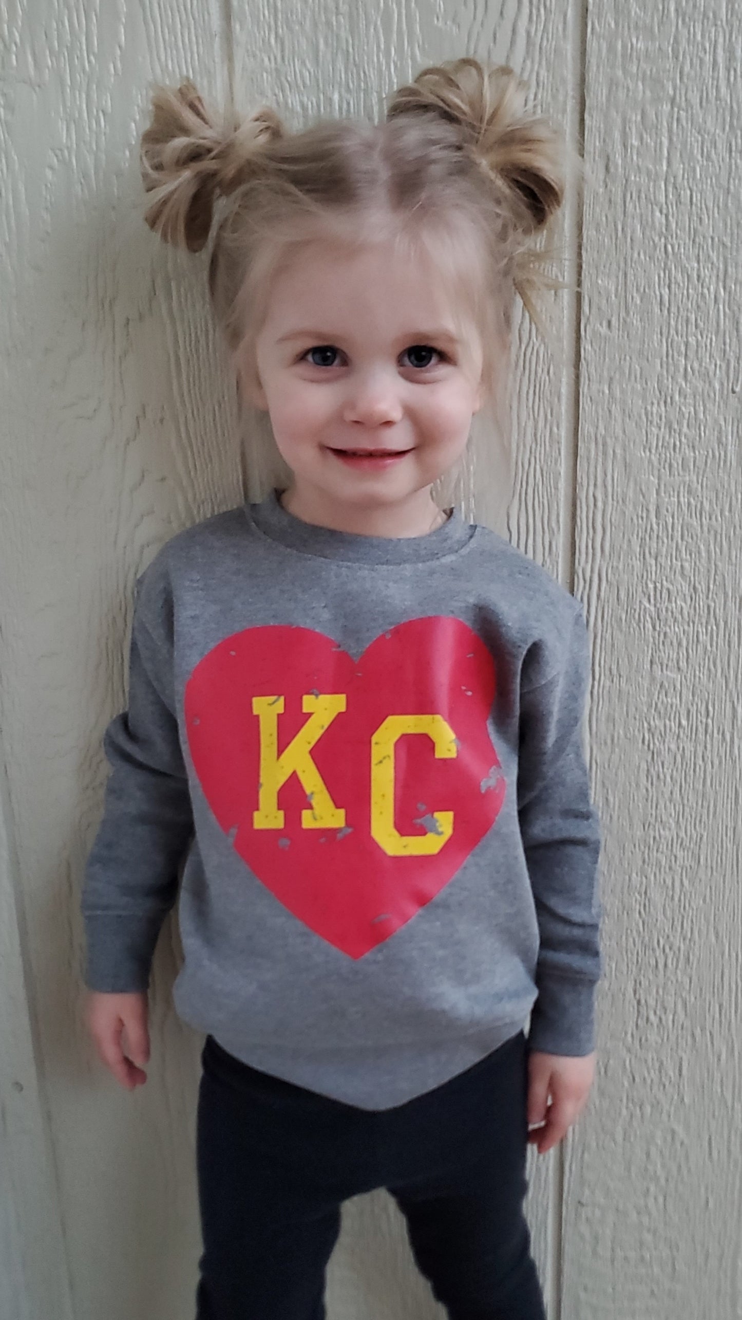 KC HEART Grey Crewneck Sweatshirt (KIDS)