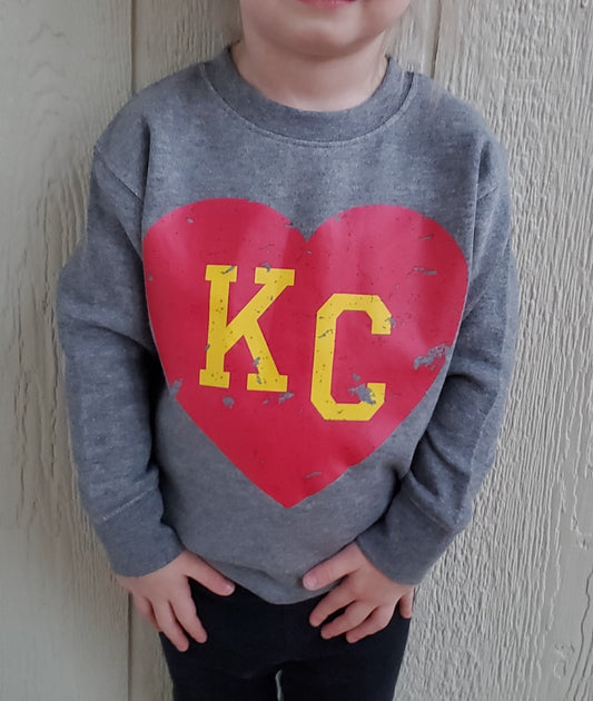 KC HEART Grey Crewneck Sweatshirt (KIDS)