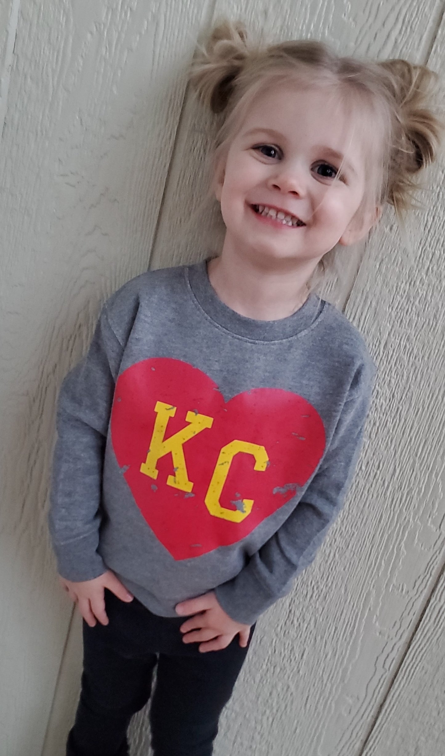 KC HEART Grey Crewneck Sweatshirt (KIDS)