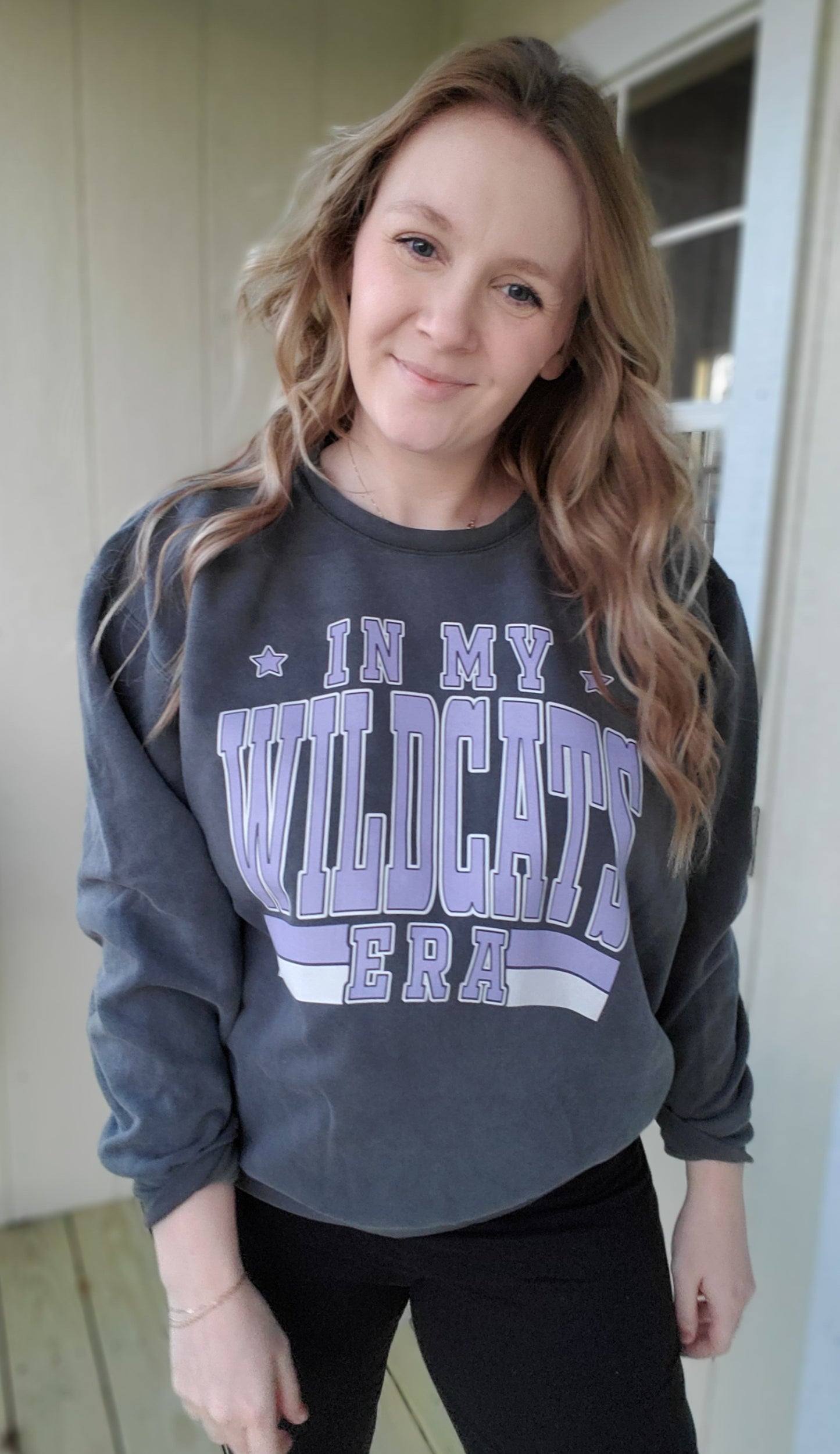 IN MY WILDCATS ERA Charcoal Vintage Wash Crewneck Sweatshirt