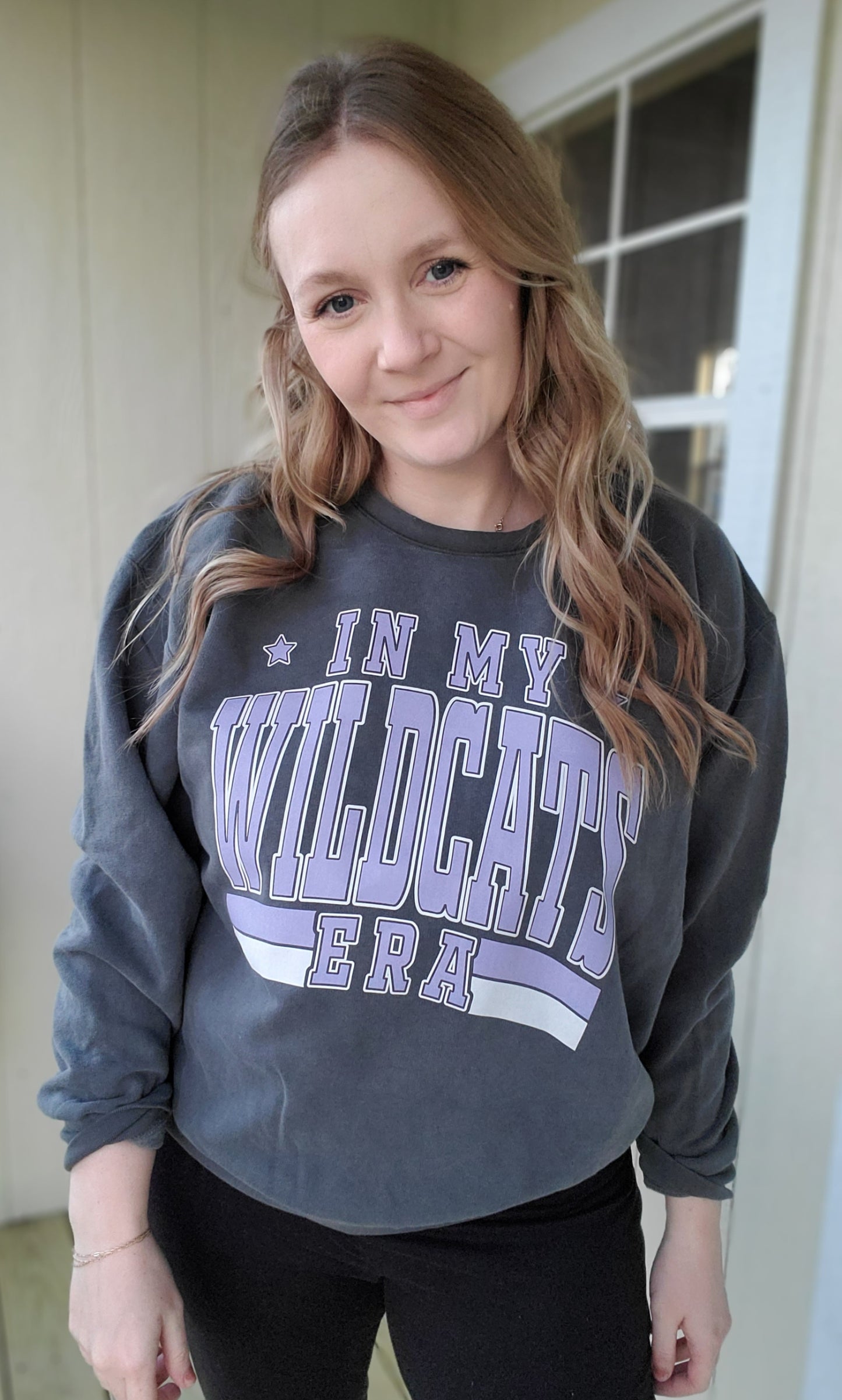 IN MY WILDCATS ERA Charcoal Vintage Wash Crewneck Sweatshirt