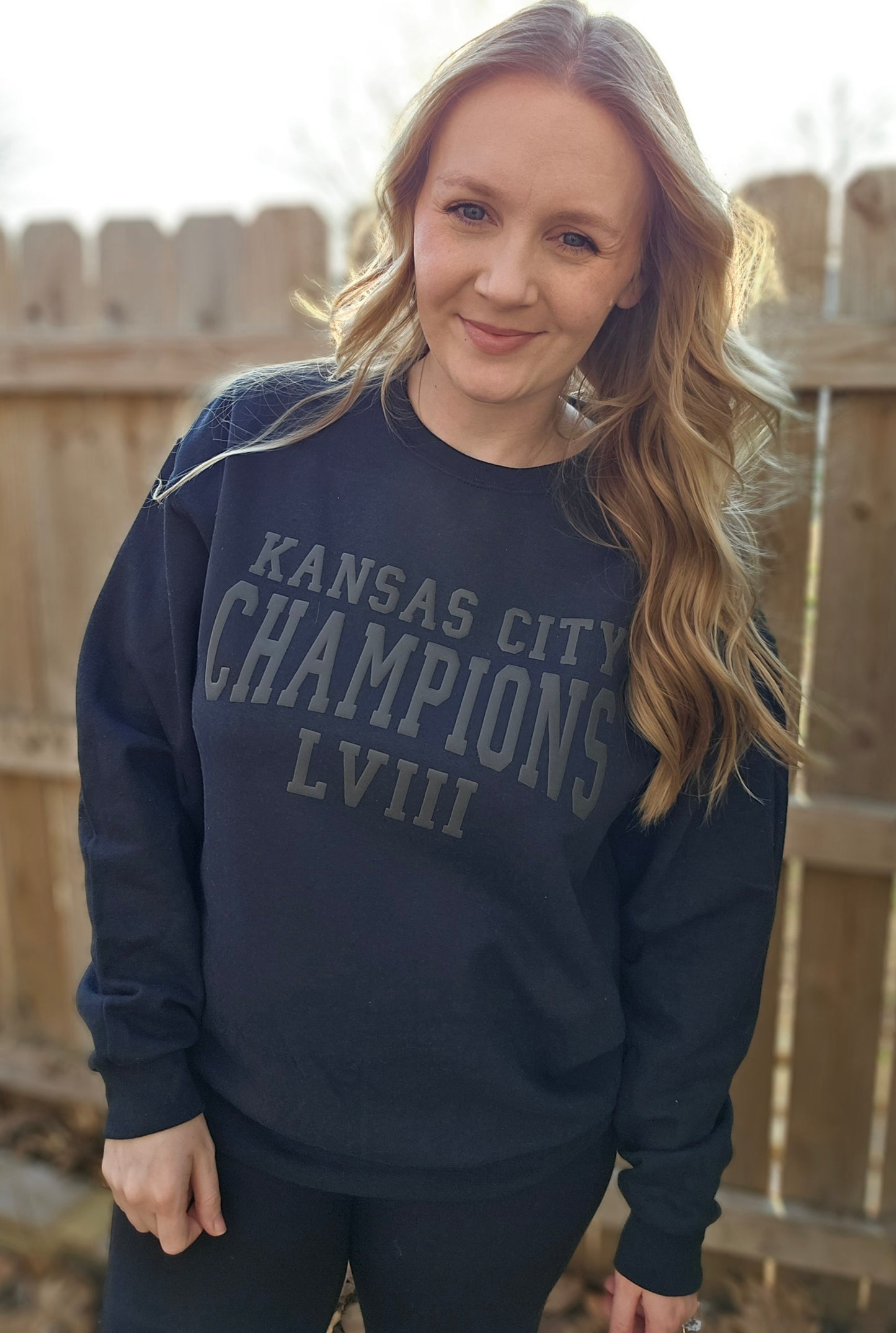 KC CHAMPS Black *PUFF* Crewneck Sweatshirt