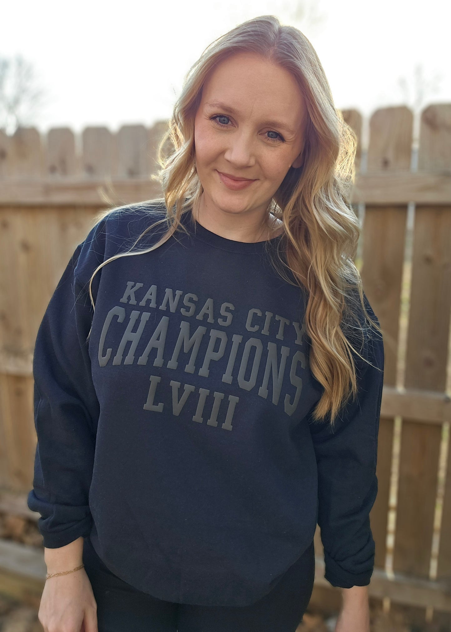 KC CHAMPS Black *PUFF* Crewneck Sweatshirt