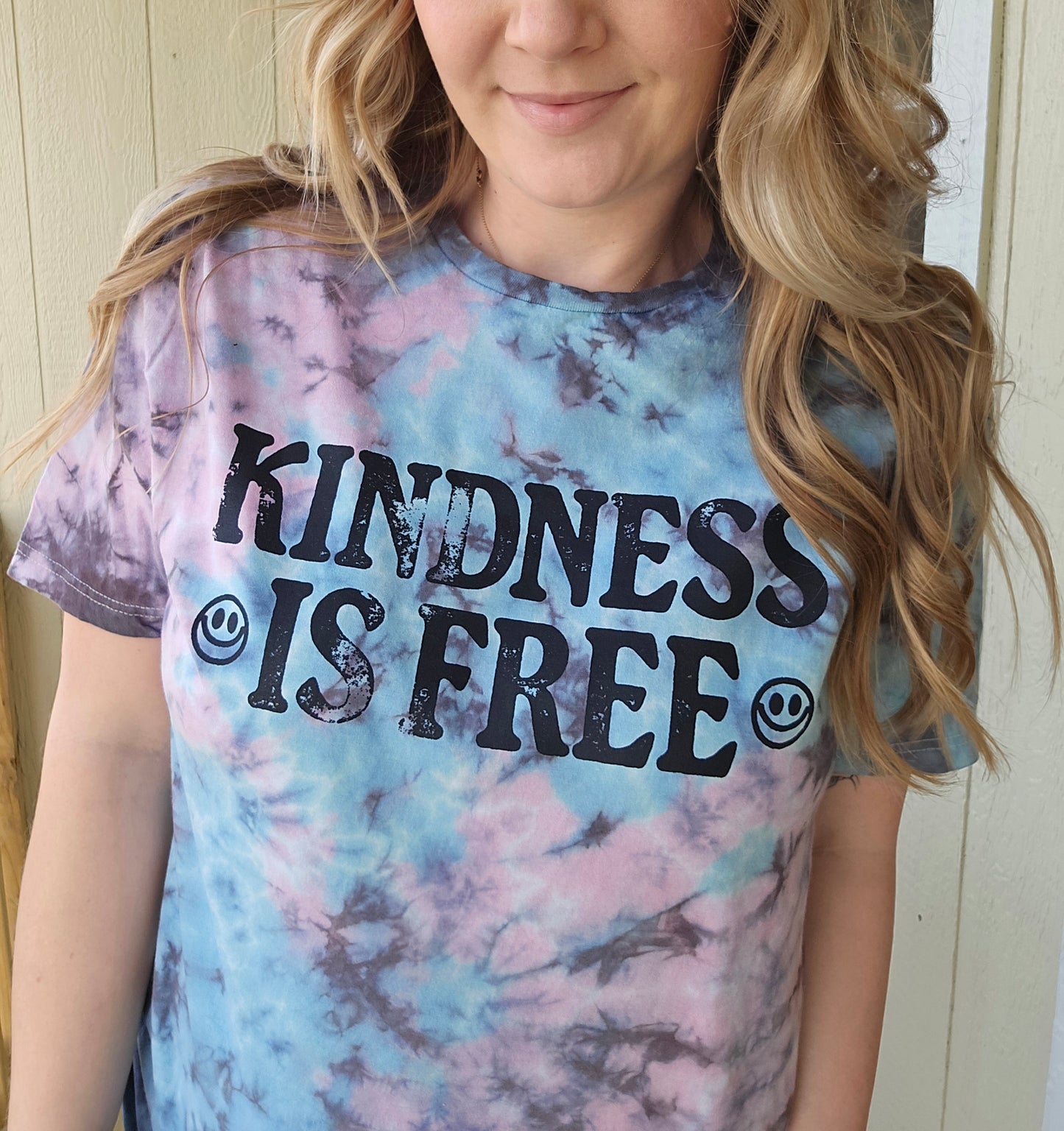 KINDNESS IS FREE Tie Dye Short Sleeve Tee