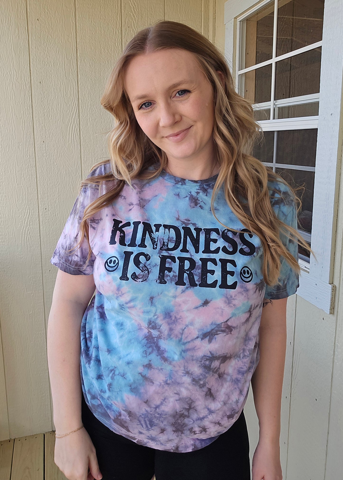 KINDNESS IS FREE Tie Dye Short Sleeve Tee