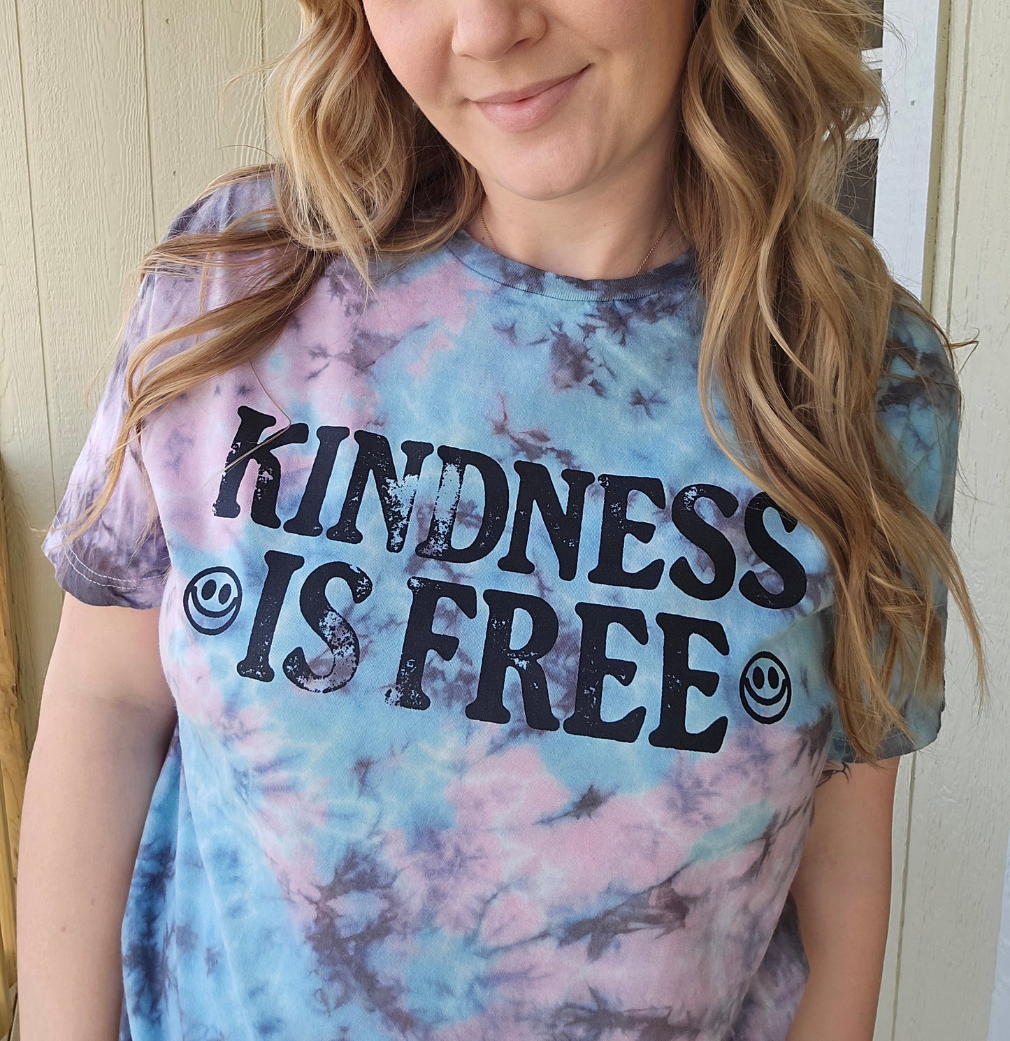 KINDNESS IS FREE Tie Dye Short Sleeve Tee