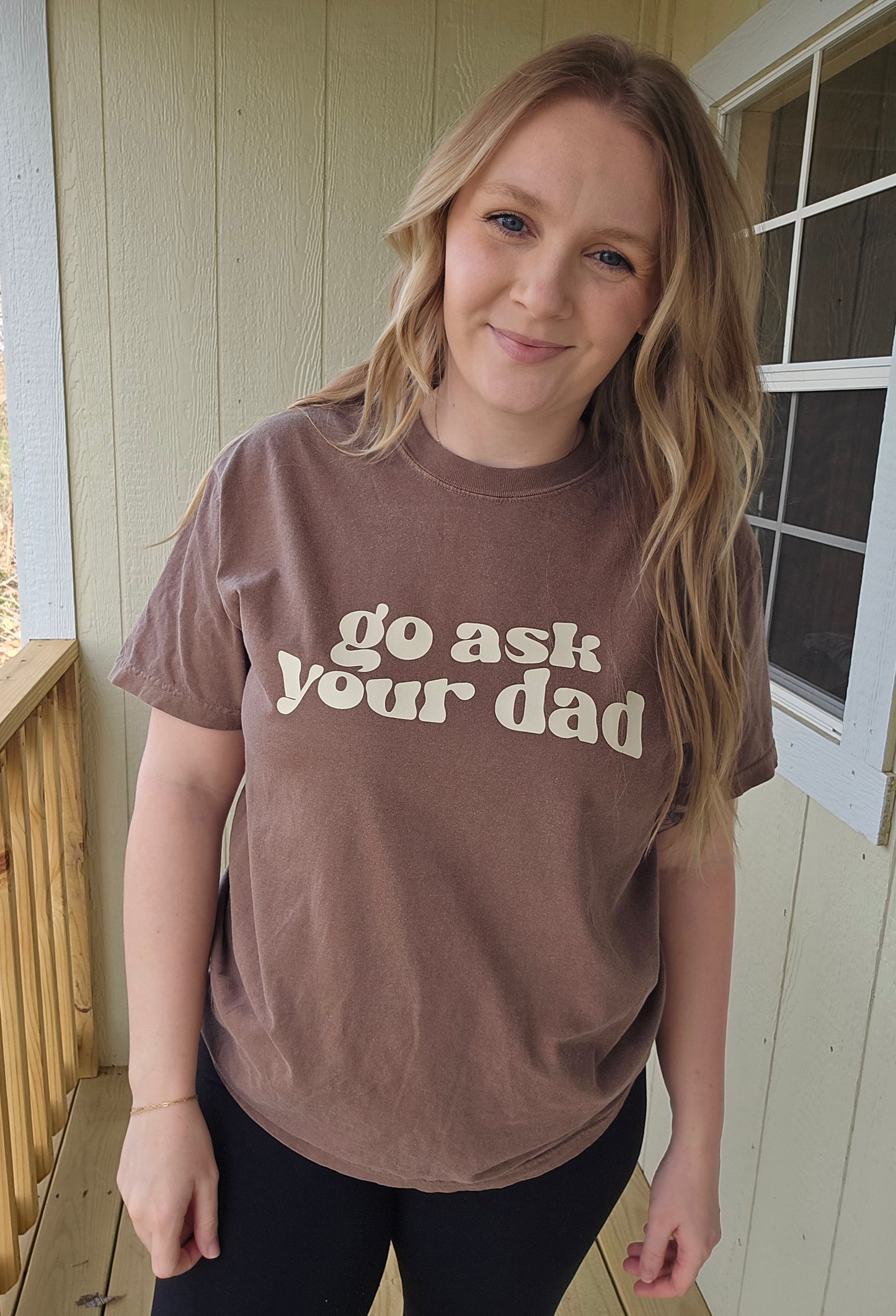 GO ASK YOUR DAD Espresso Vintage Wash Short Sleeve Tee