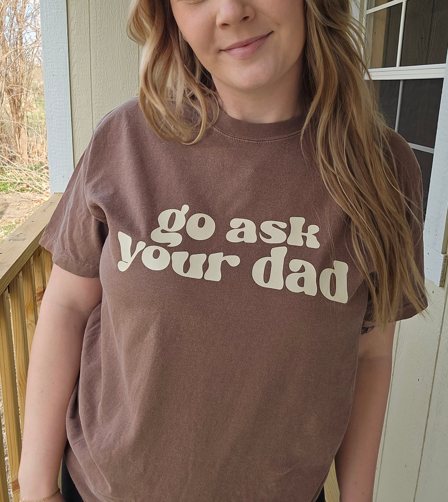 GO ASK YOUR DAD Espresso Vintage Wash Short Sleeve Tee