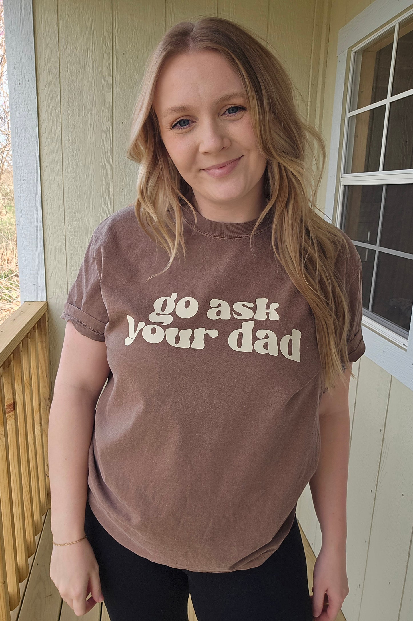 GO ASK YOUR DAD Espresso Vintage Wash Short Sleeve Tee