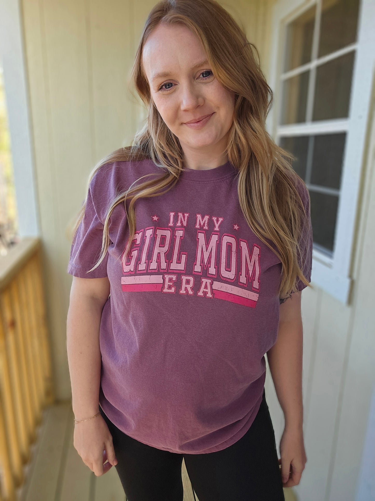 IN MY GIRL MOM ERA Berry Vintage Wash Short Sleeve Tee