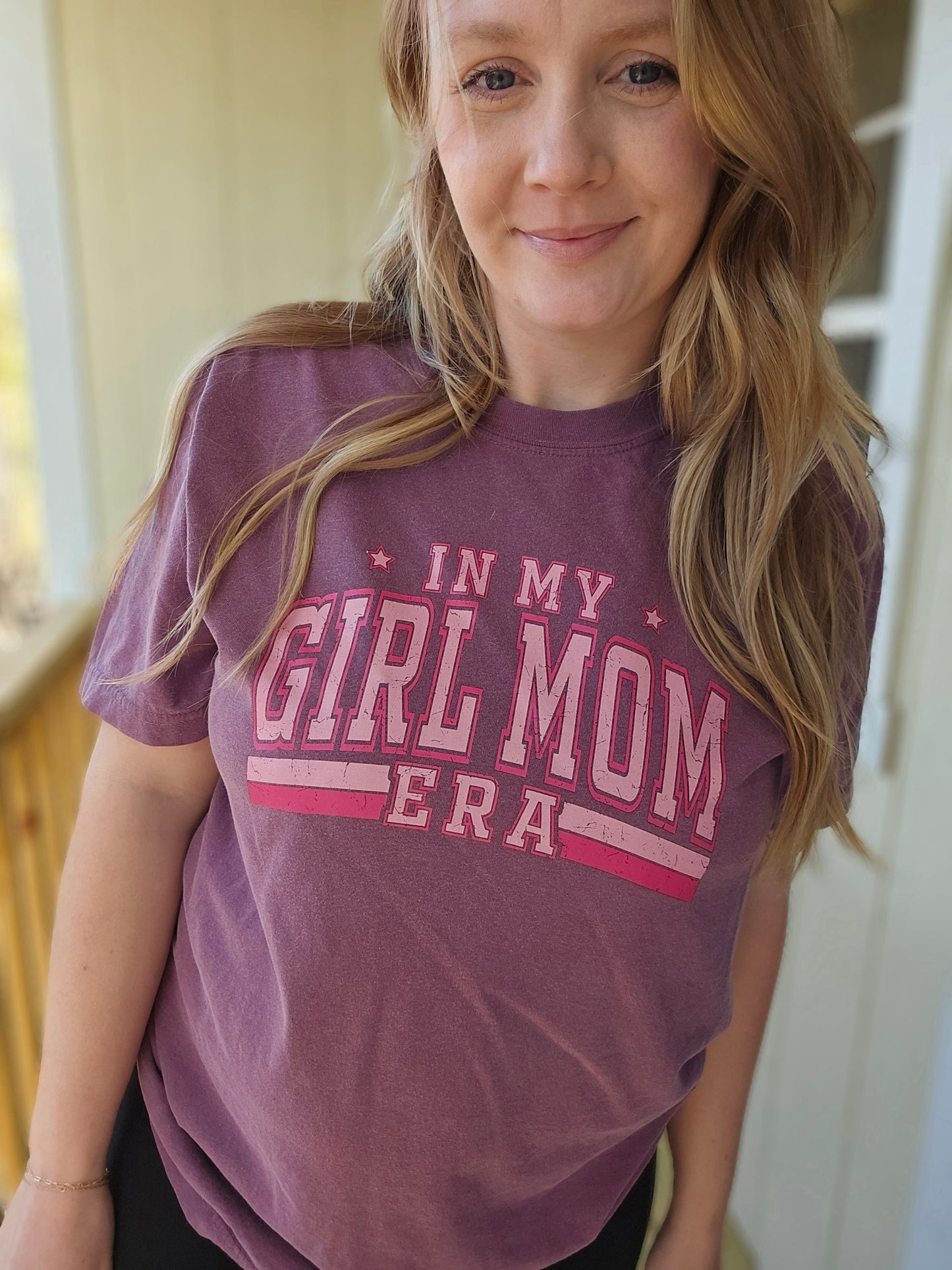 IN MY GIRL MOM ERA Berry Vintage Wash Short Sleeve Tee