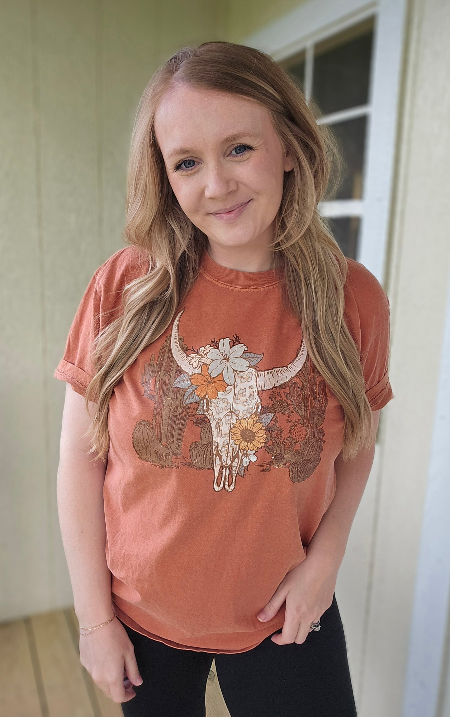 BULLSKULL Burnt Orange Vintage Wash Short Sleeve Tee