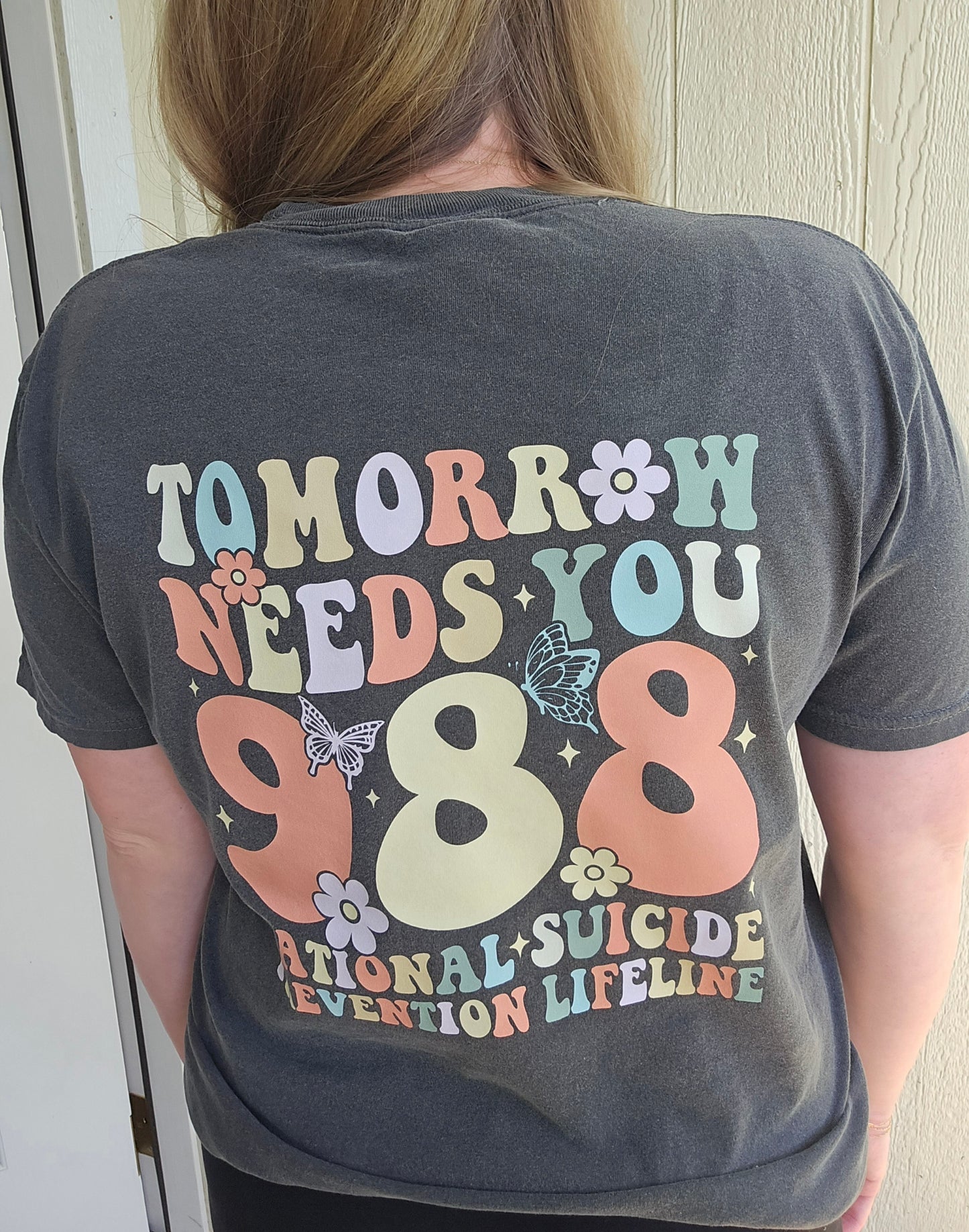 TOMORROW NEEDS YOU Charcoal Vintage Wash Short Sleeve Tee