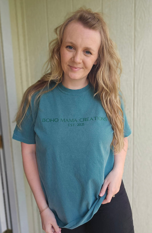 DON'T LET THE HARD DAYS WIN Teal Vintage Wash Tee - BMC