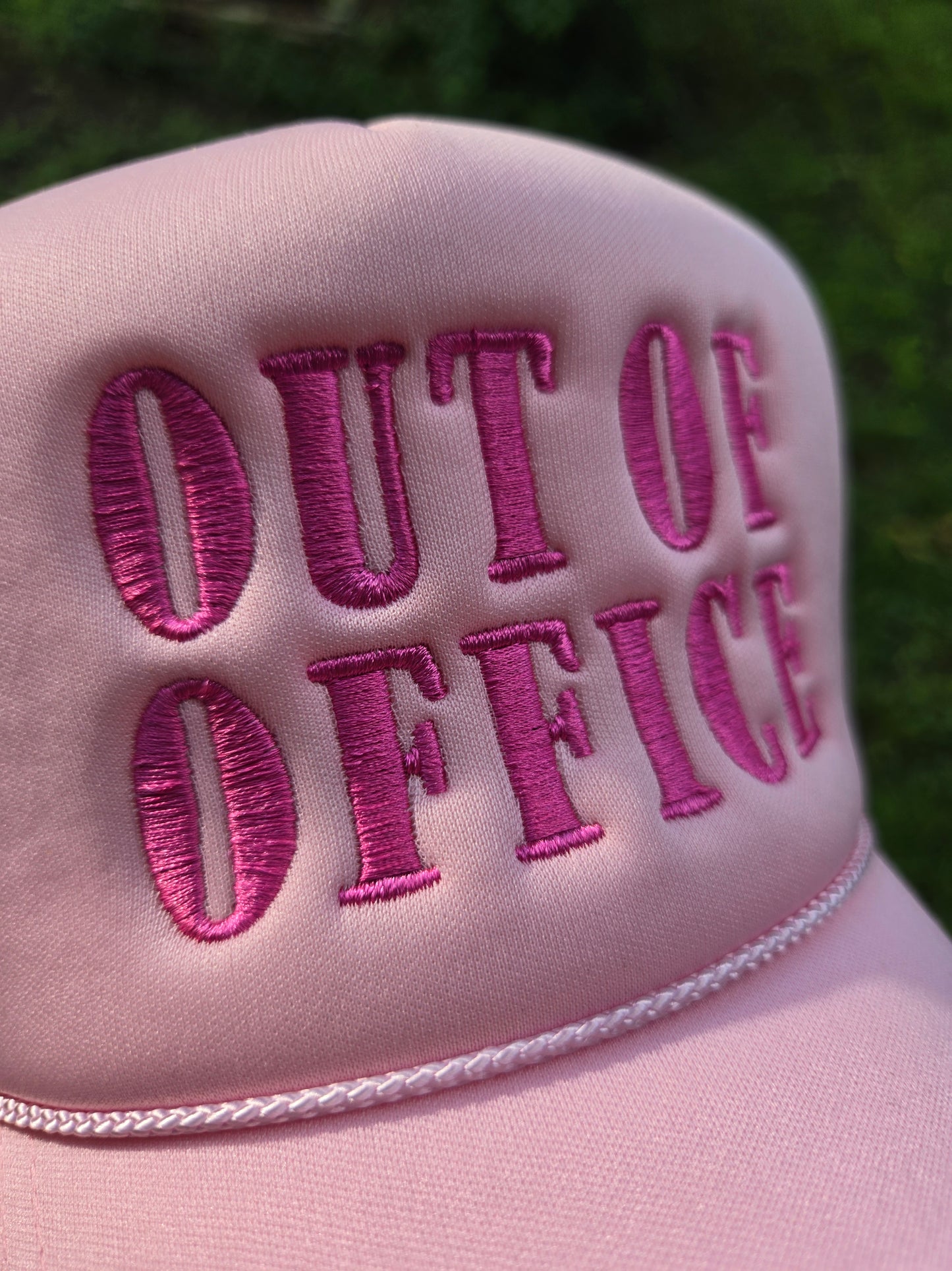 OUT OF OFFICE Light Pink Trucker Hat (Hat Only)