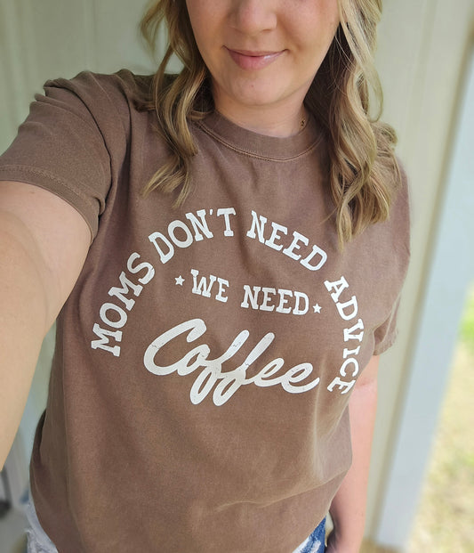 MOMS NEED COFFEE Espresso Vintage Wash Short Sleeve Tee