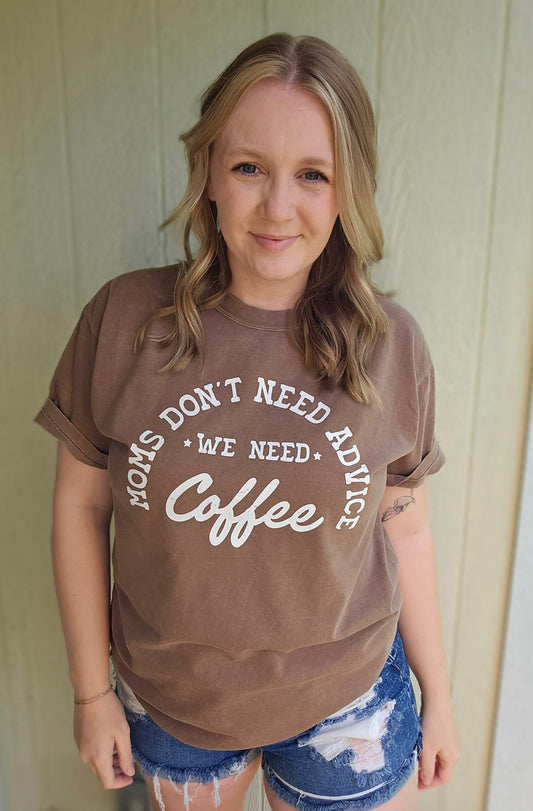 MOMS NEED COFFEE Espresso Vintage Wash Short Sleeve Tee