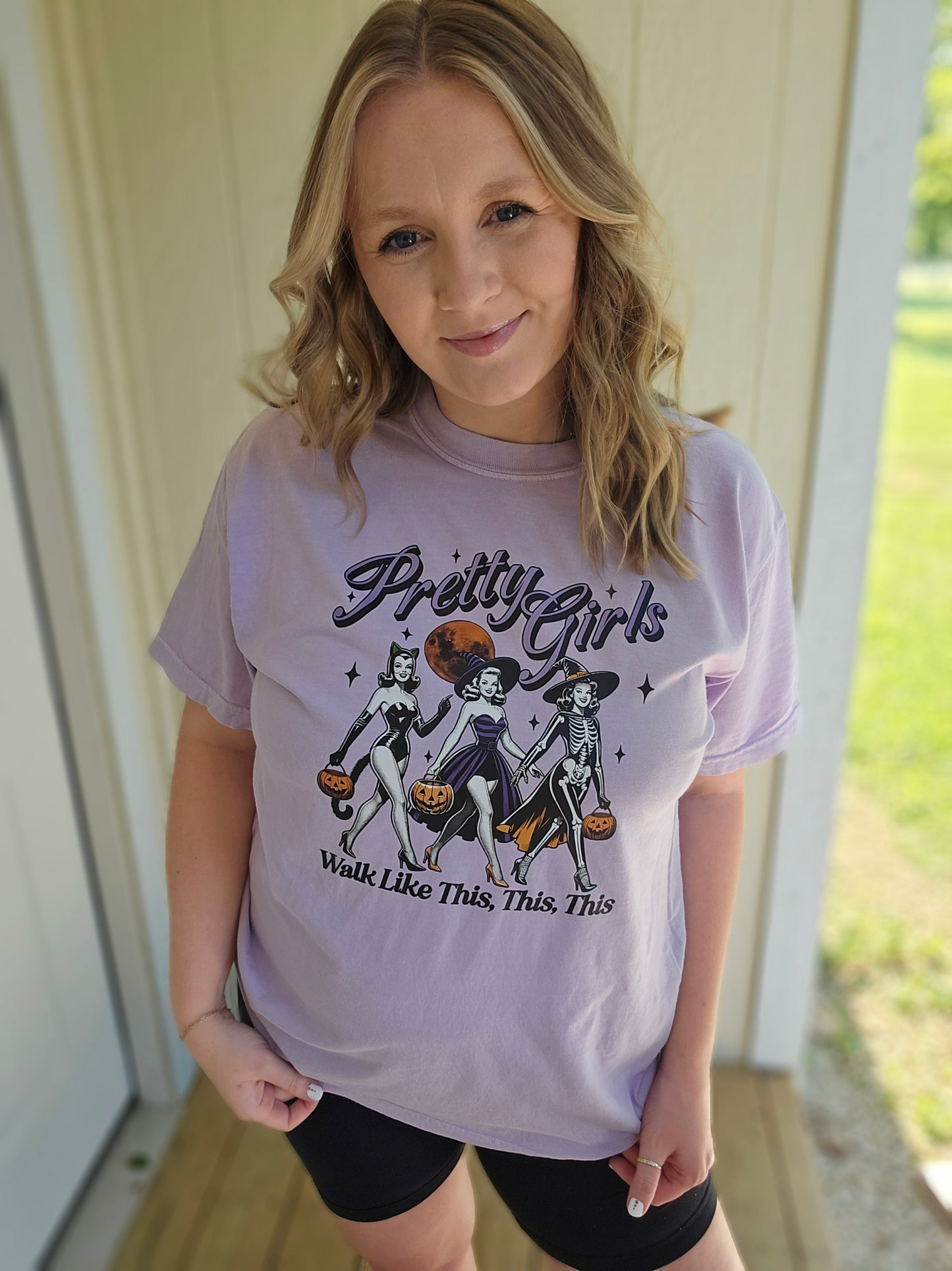 PRETTY GIRLS Lavender Vintage Wash Short Sleeve Tee