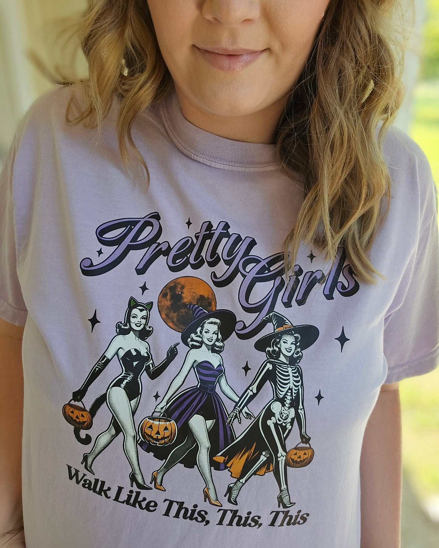 PRETTY GIRLS Lavender Vintage Wash Short Sleeve Tee