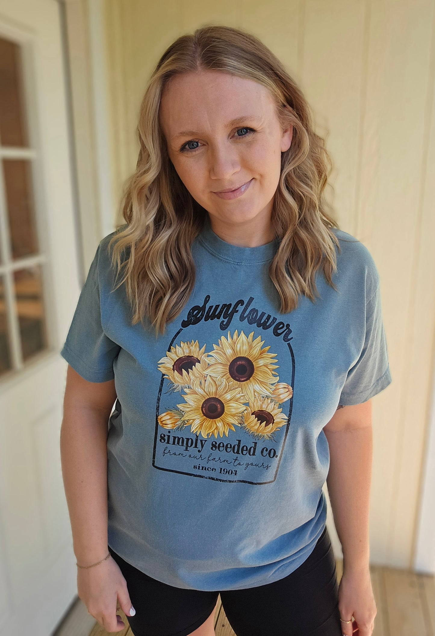 SUNFLOWER Ice Blue Vintage Wash Short Sleeve Tee