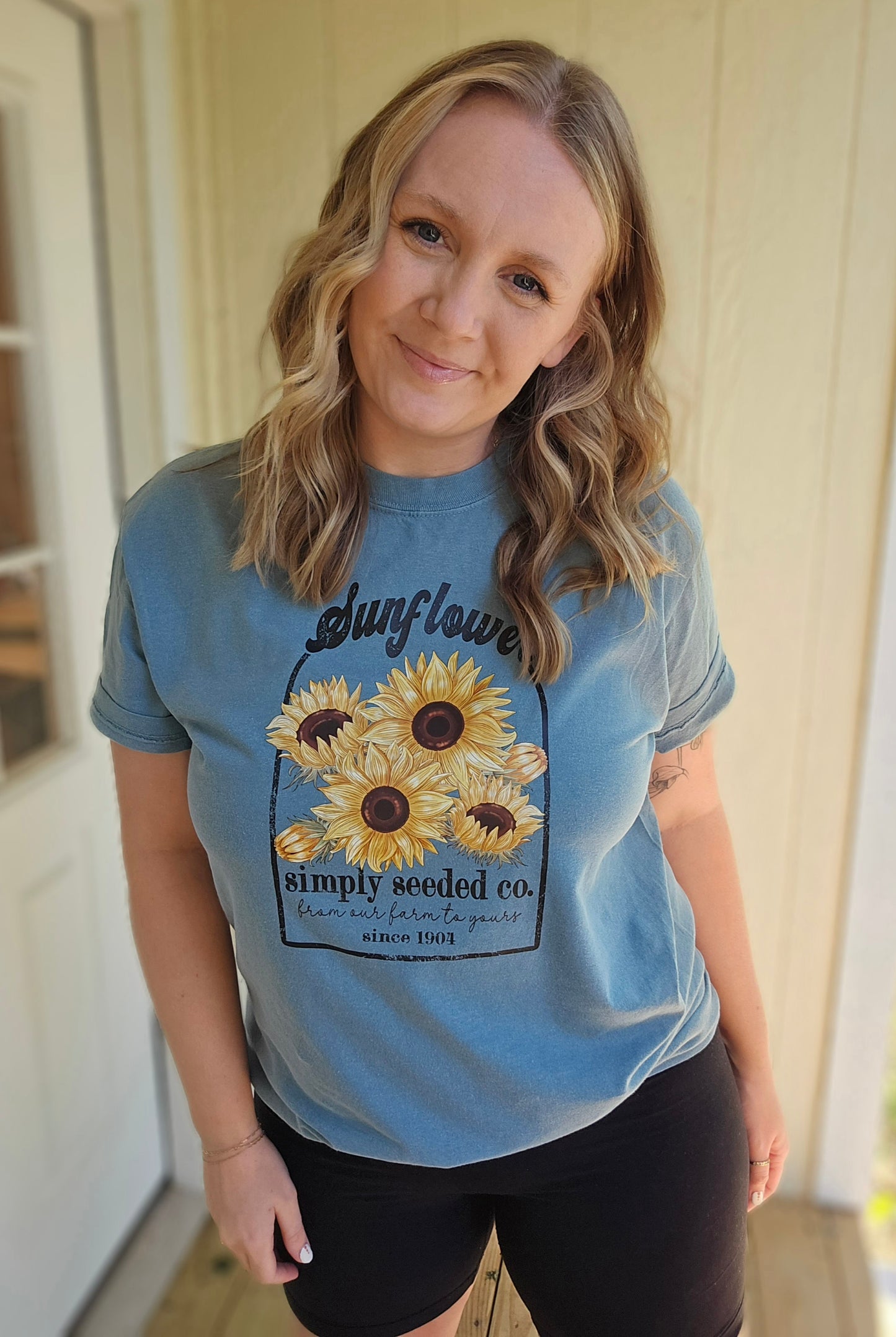 SUNFLOWER Ice Blue Vintage Wash Short Sleeve Tee