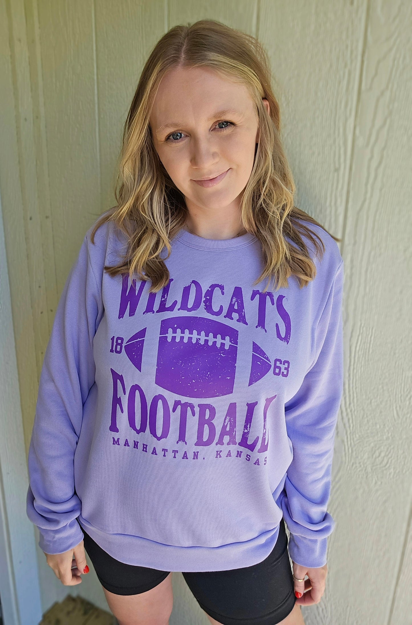 WILDCATS FOOTBALL 1863 Dark Lavender Crewneck Sweatshirt