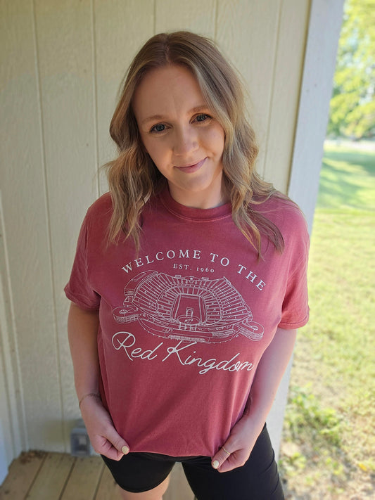 RED KINGDOM Stadium Red Vintage Wash Short Sleeve Tee