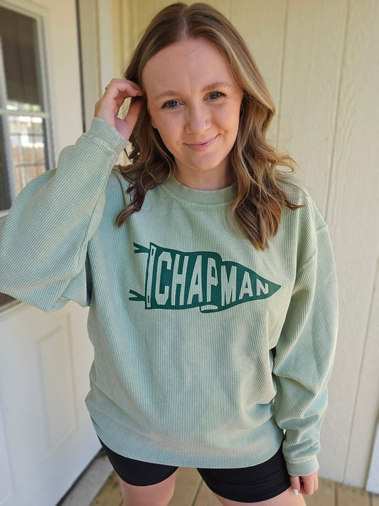 CHAPMAN PENNANT Sage Green Corded Crew - **PREORDER**