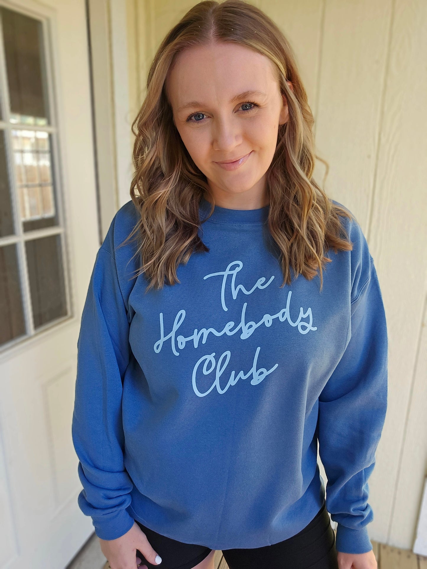 THE HOMEBODY CLUB Denim Crewneck Sweatshirt