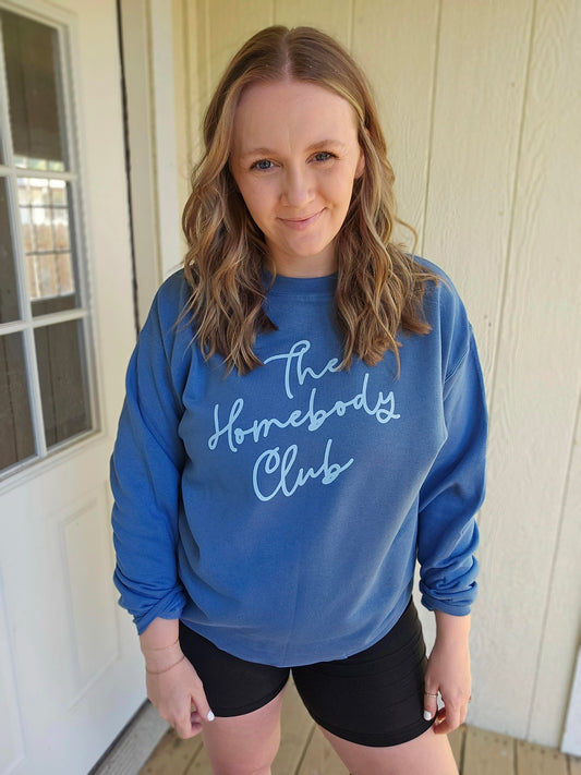 THE HOMEBODY CLUB Denim Crewneck Sweatshirt