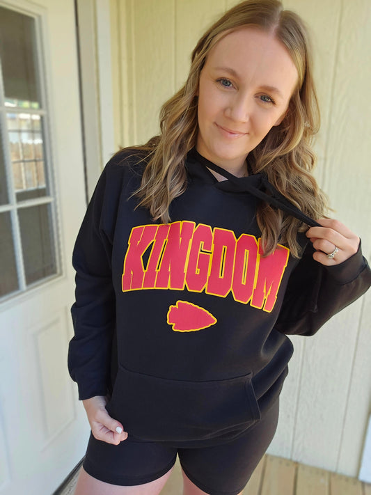 KINGDOM Arch *PUFF* Black Hooded Sweatshirt