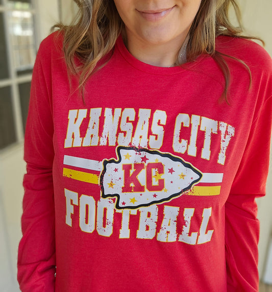 KANSAS CITY Star Arrow Red Long Sleeve Tee