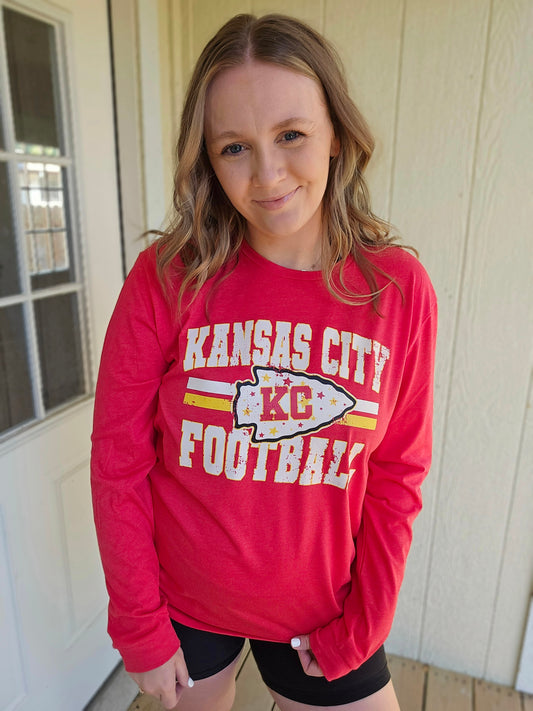 KANSAS CITY Star Arrow Red Long Sleeve Tee